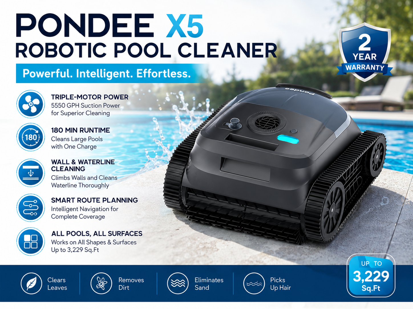 Pondee X5 Pool Vacuum Robot