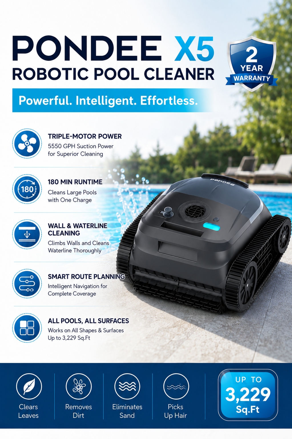 Pondee X5 Pool Vacuum Robot